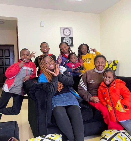 Grandma (Alice Nzingo) with her Grandkids